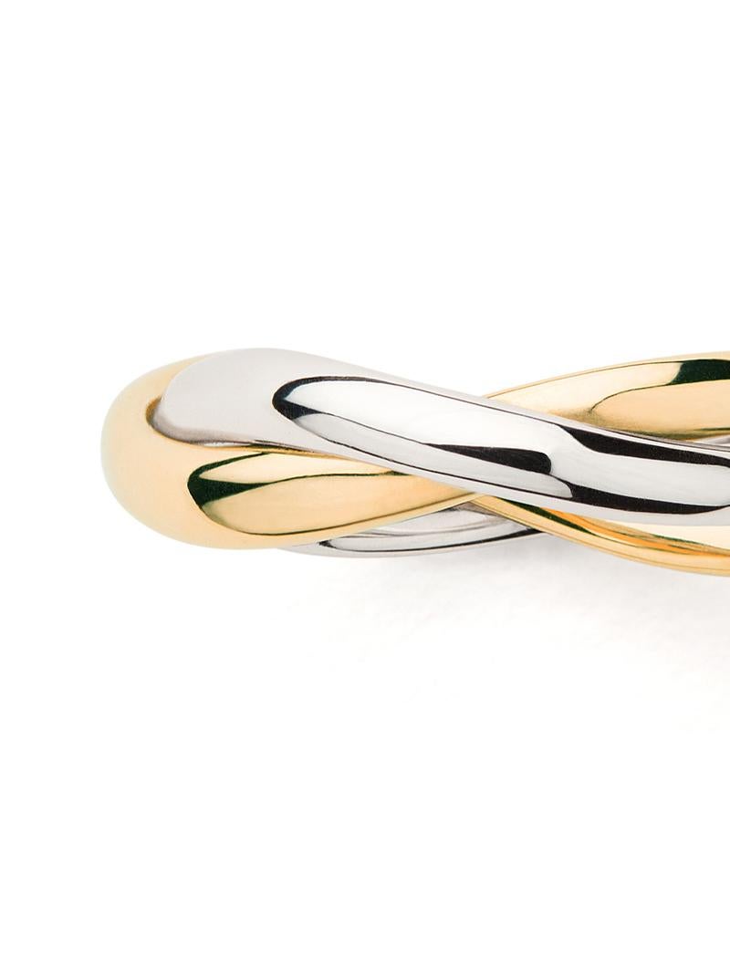 18 Carat Gold Ring, Yellow and White Gold, Tresse Collection In New Condition For Sale In PARIS, FR