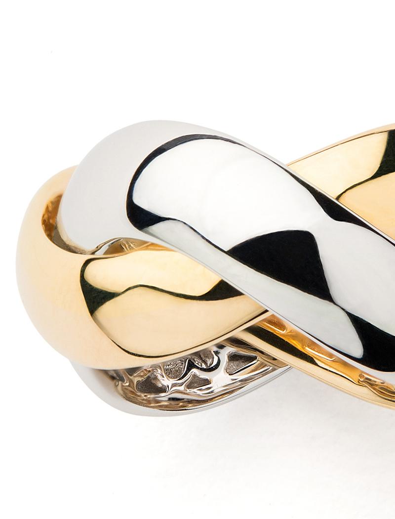 18 Carat Gold Ring, Yellow and White Gold, Tresse Collection In New Condition For Sale In PARIS, FR