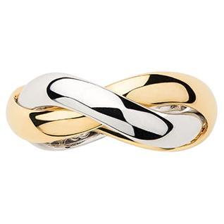 18 Carat Gold Ring, Yellow and White Gold, Tresse Collection For Sale
