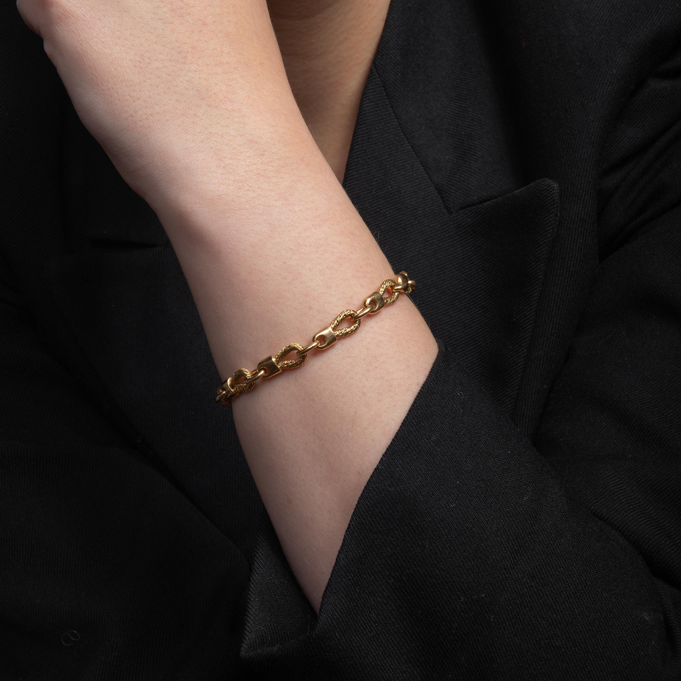 18 Carat Gold Rope Link Bracelet In Good Condition In Amsterdam, NL