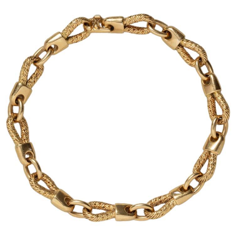 18 Carat Gold Rope Link Bracelet