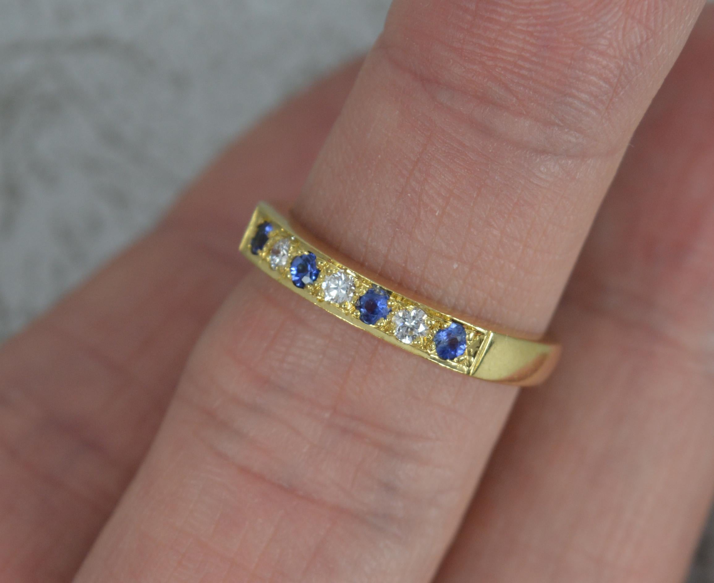 18 Carat Gold Sapphire and Diamond Half Eternity Stack Ring 4