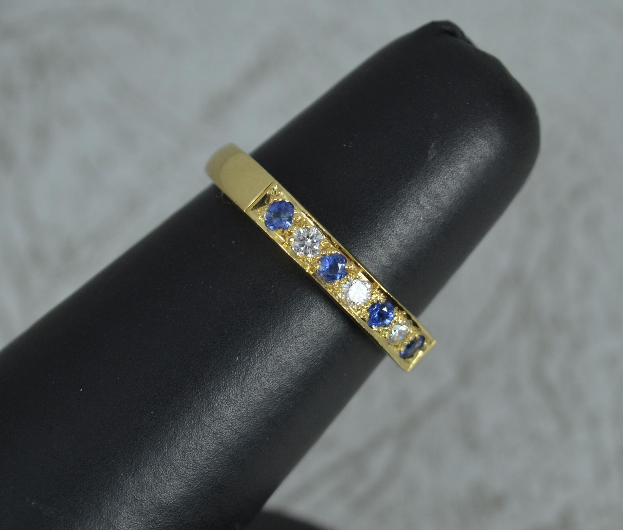 18 Carat Gold Sapphire and Diamond Half Eternity Stack Ring 8