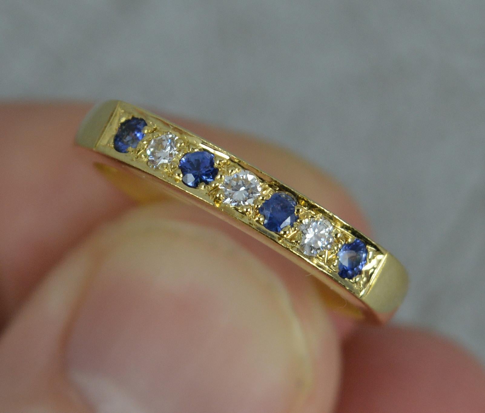 18 Carat Gold Sapphire and Diamond Half Eternity Stack Ring 1