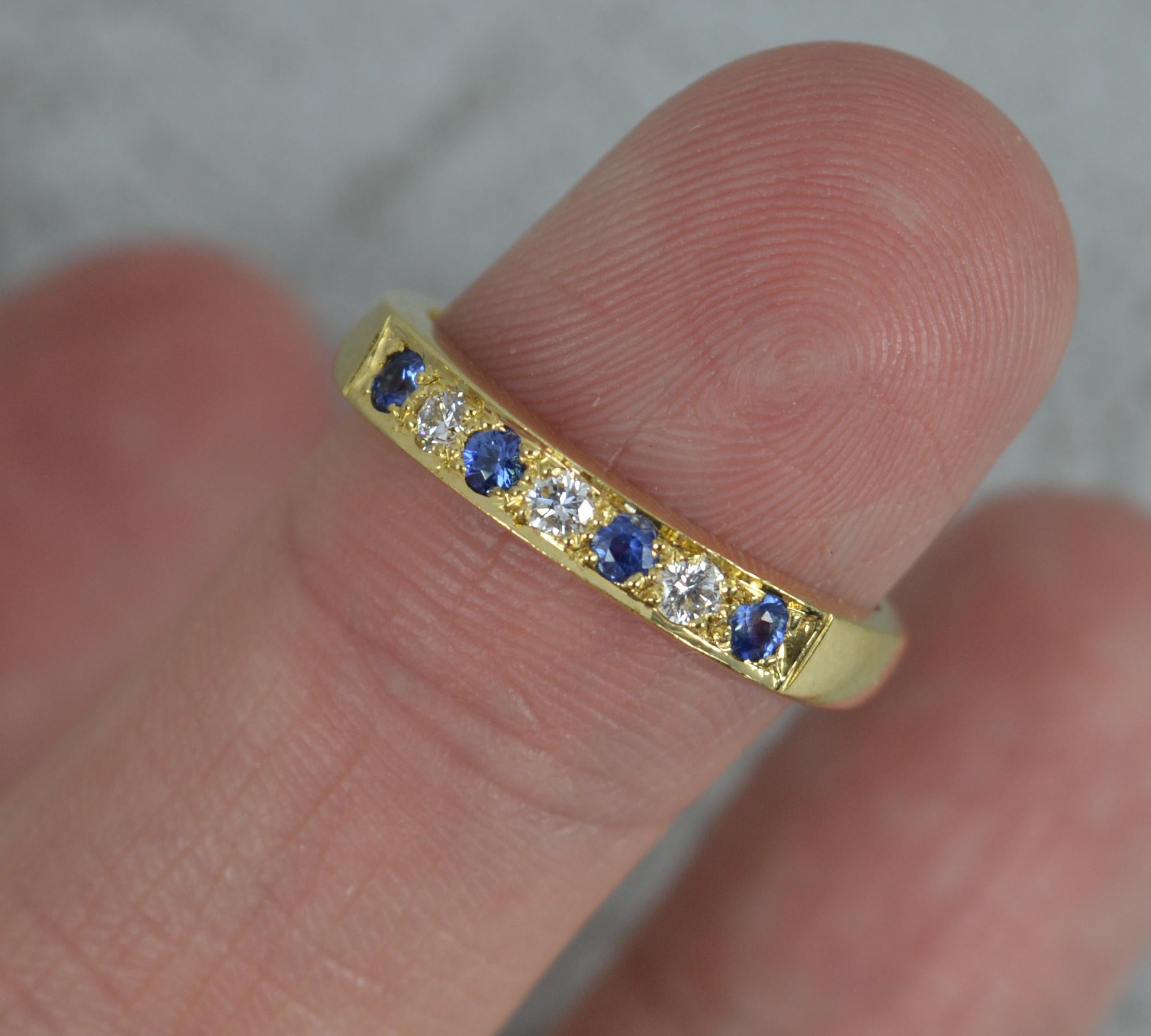 18 Carat Gold Sapphire and Diamond Half Eternity Stack Ring 2