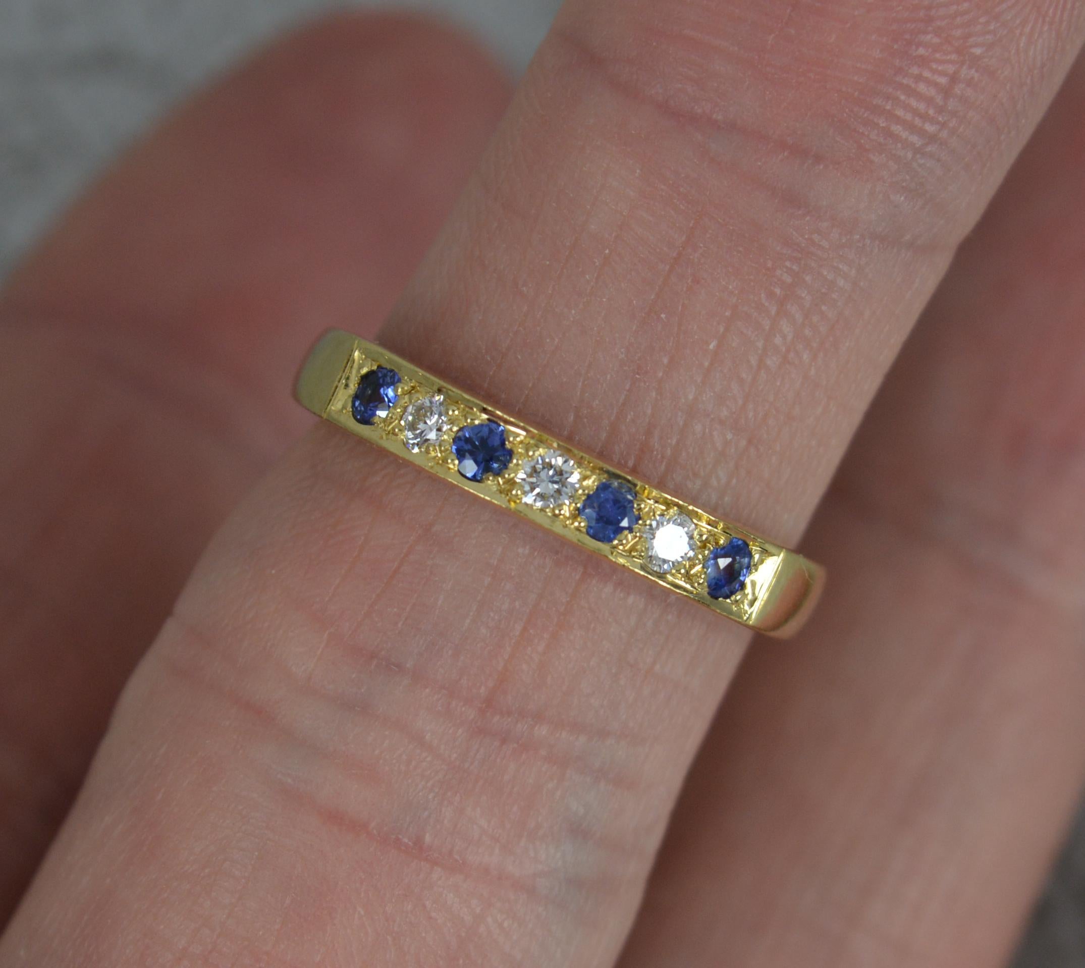 18 Carat Gold Sapphire and Diamond Half Eternity Stack Ring 3