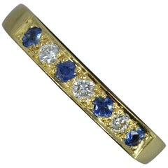 18 Carat Gold Sapphire and Diamond Half Eternity Stack Ring