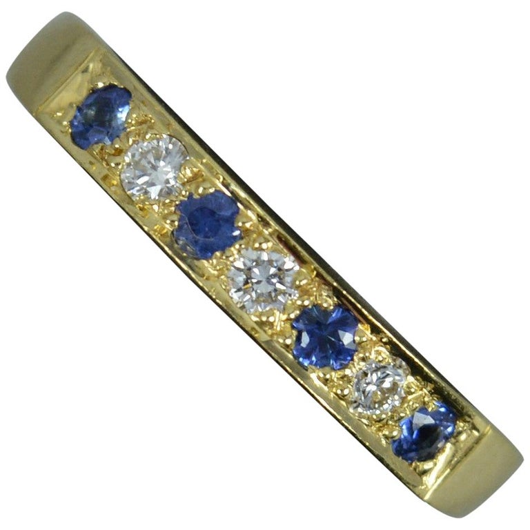 Bague Vintage Empilable En Or 18k Tricolore (blanc, Jaune, Rose) - Saphir, Rubis, Diamant - Taille 4.75