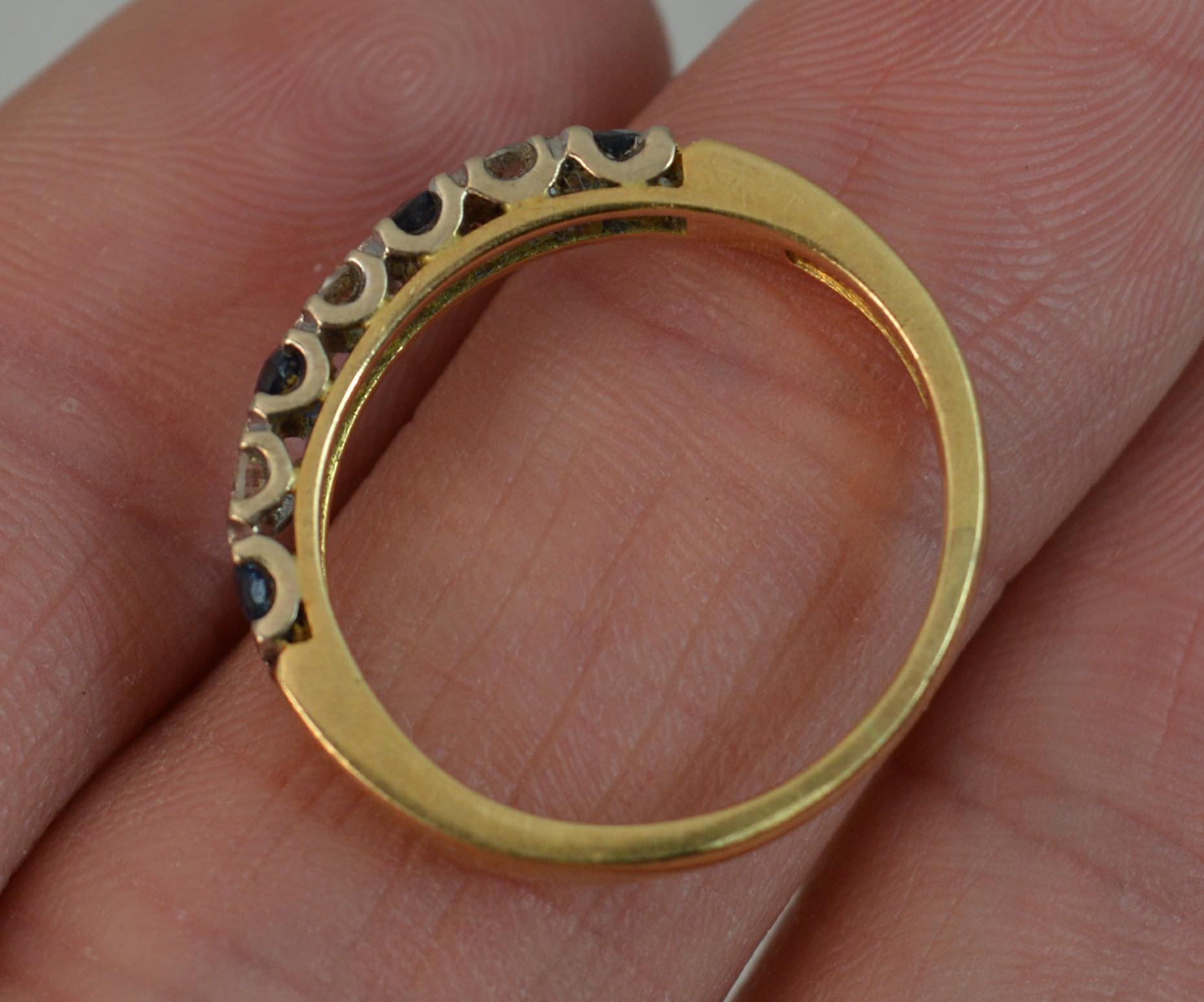 Women's 18 Carat Gold Sapphire and Diamond Stack Half Eternity Ring