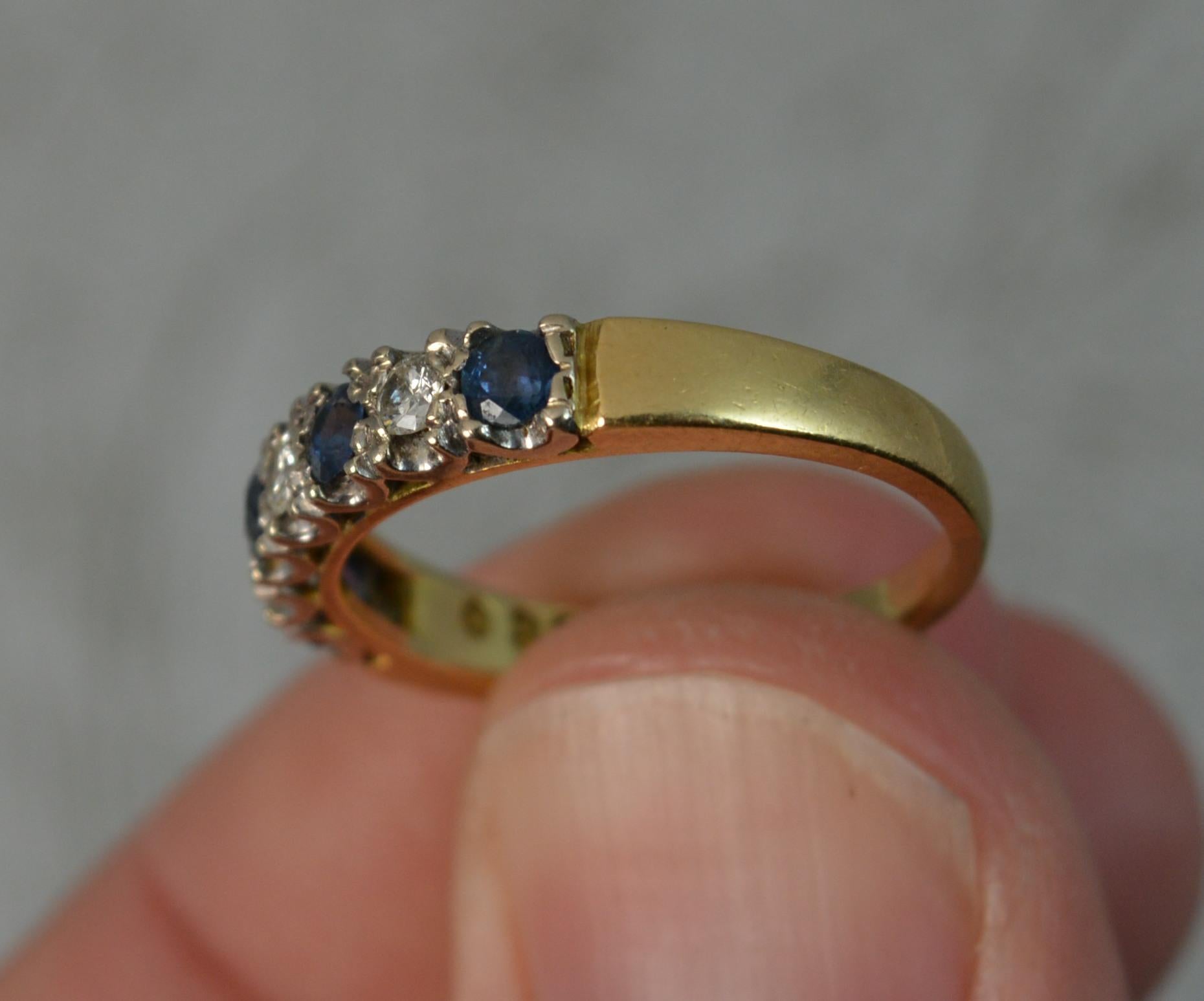 18 Carat Gold Sapphire and Diamond Stack Half Eternity Ring 2