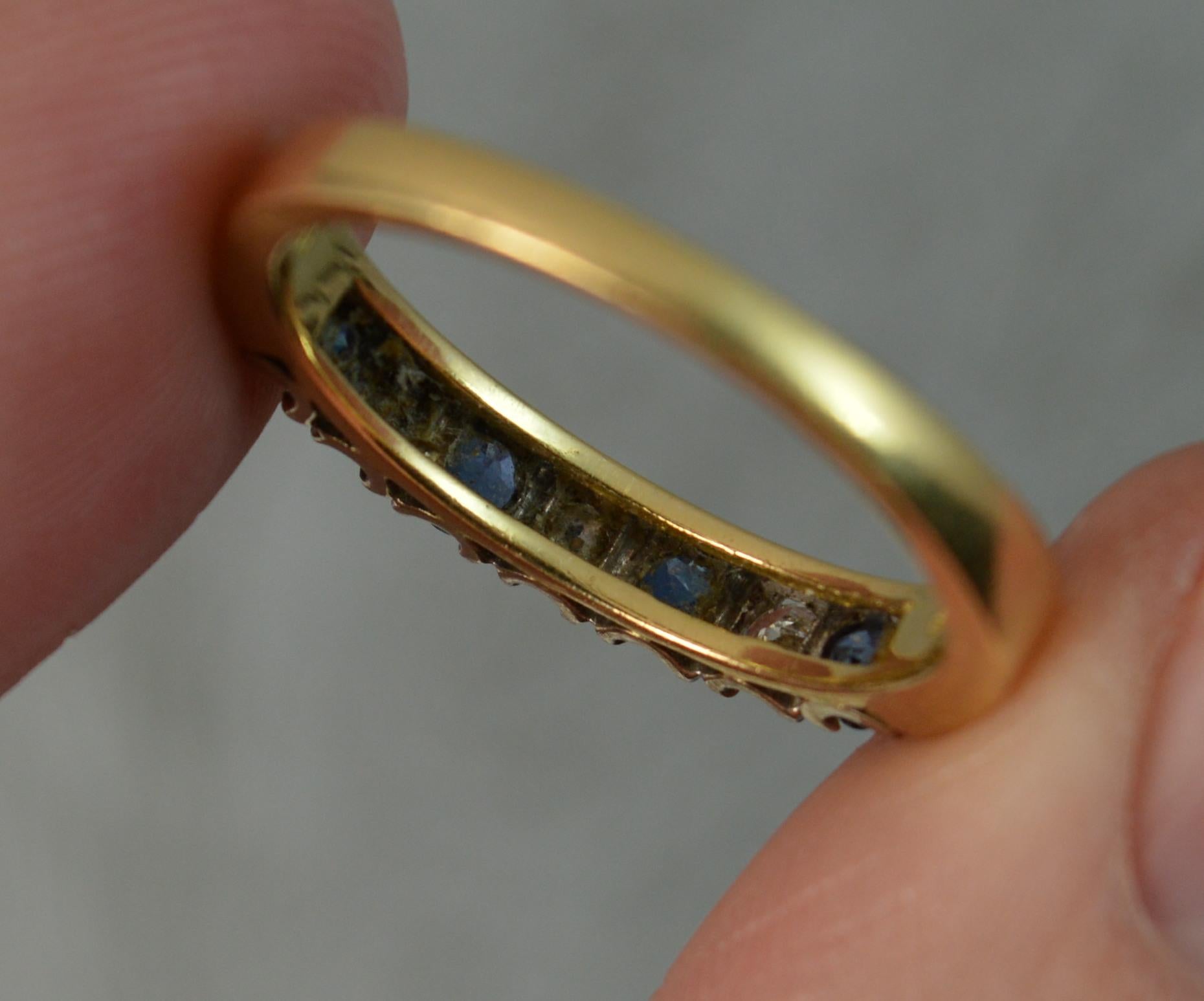 18 Carat Gold Sapphire and Diamond Stack Half Eternity Ring 3
