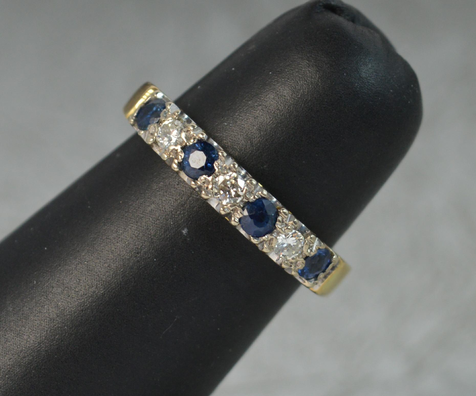 18 Carat Gold Sapphire and Diamond Stack Half Eternity Ring 4