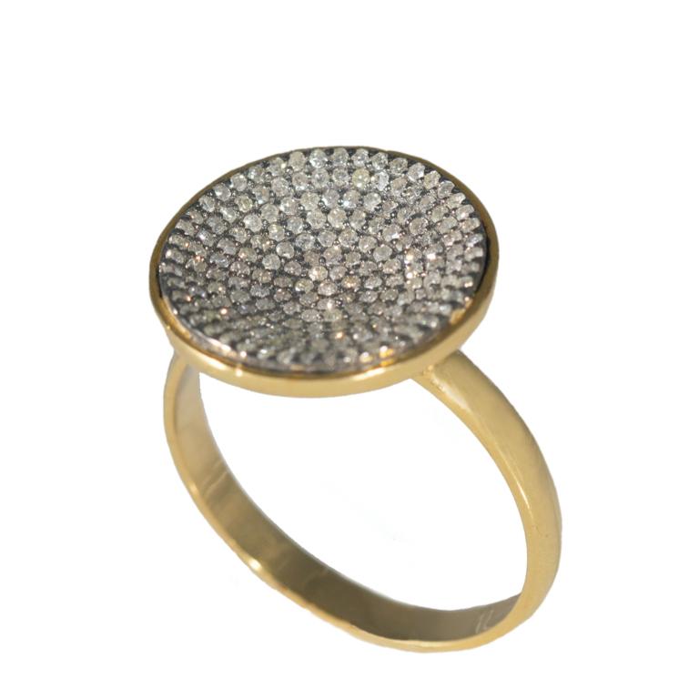 Belle Époque 18 Carat Gold and Silver Diamond Ring