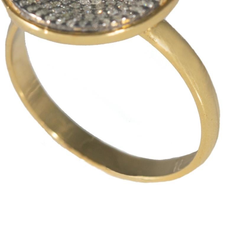 Women's 18 Carat Gold and Silver Diamond Ring