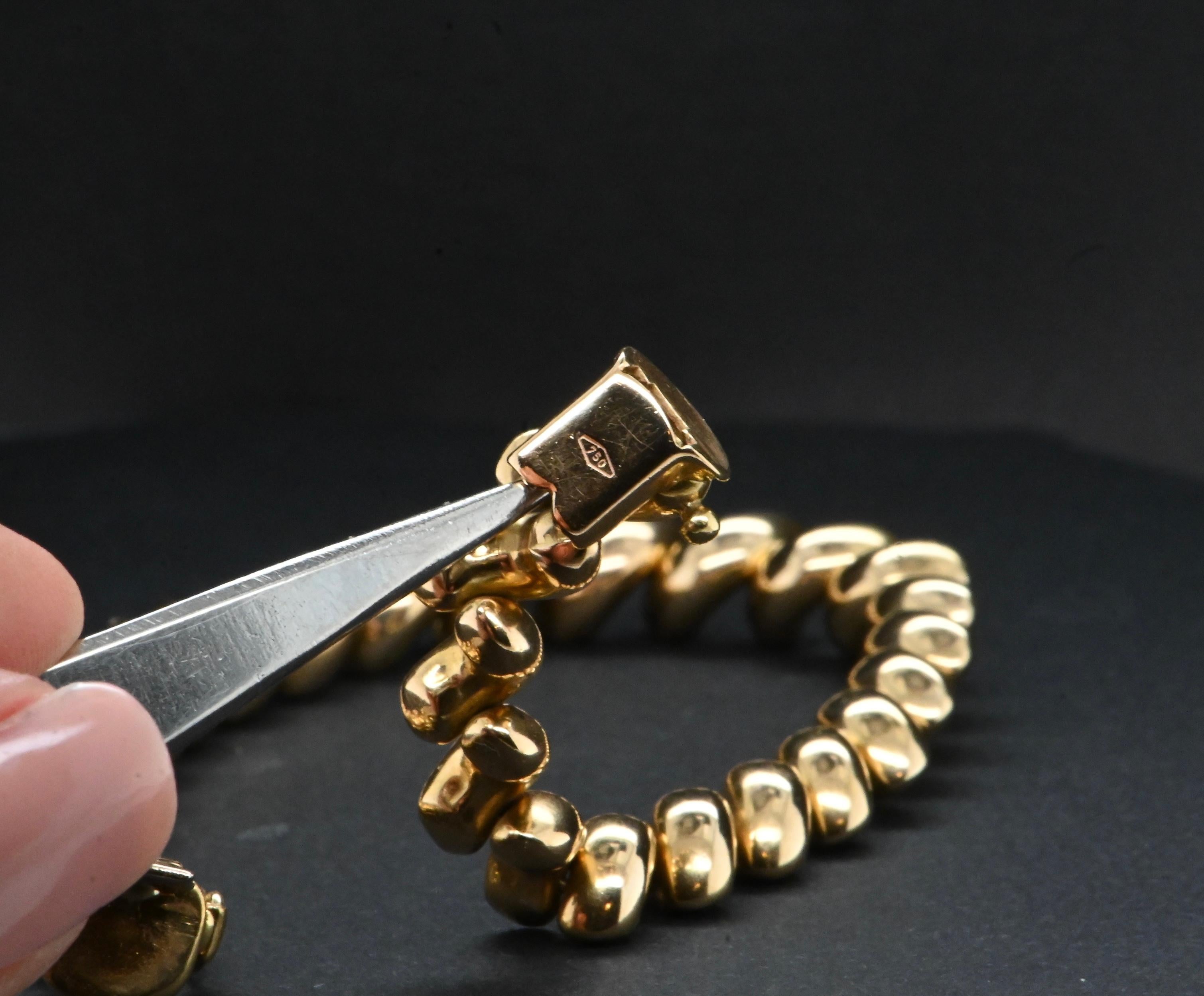 Bracelet spirale en or 18 carats Excellent état à Vannes, FR