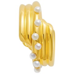 18 Carat Gold Sporadic Pearl Ring