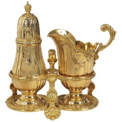 18-Carat Gold Strawberry Set by Asprey in the Manner of Paul de Lamerie