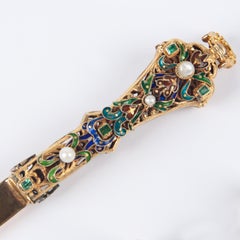 18 Carat Golden Paper Knife with Paperclips, circa 1900