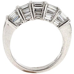 1.8 Carat Graduated Baguette Diamond Platinum Band