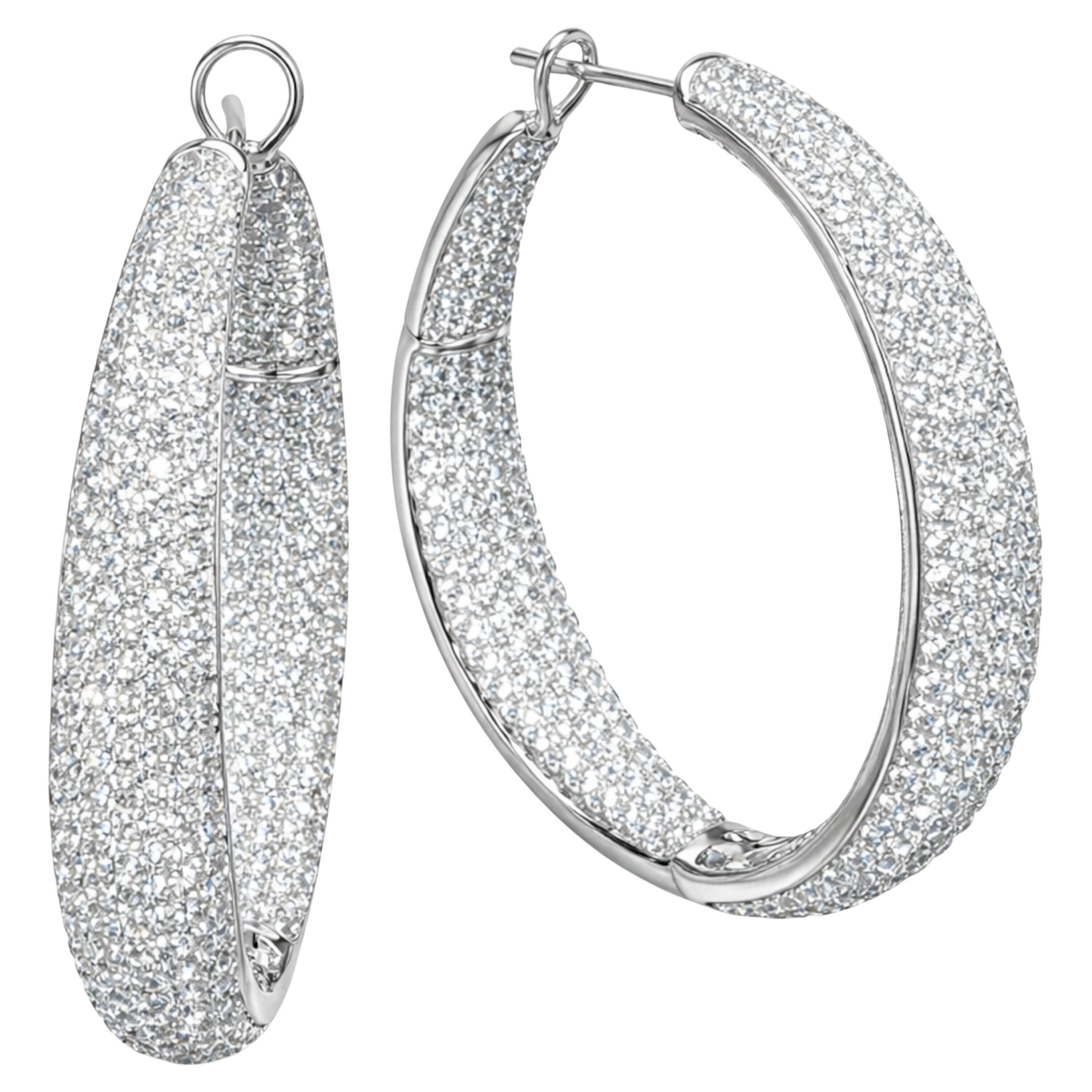 18 Carat Hoop Diamond Earrings