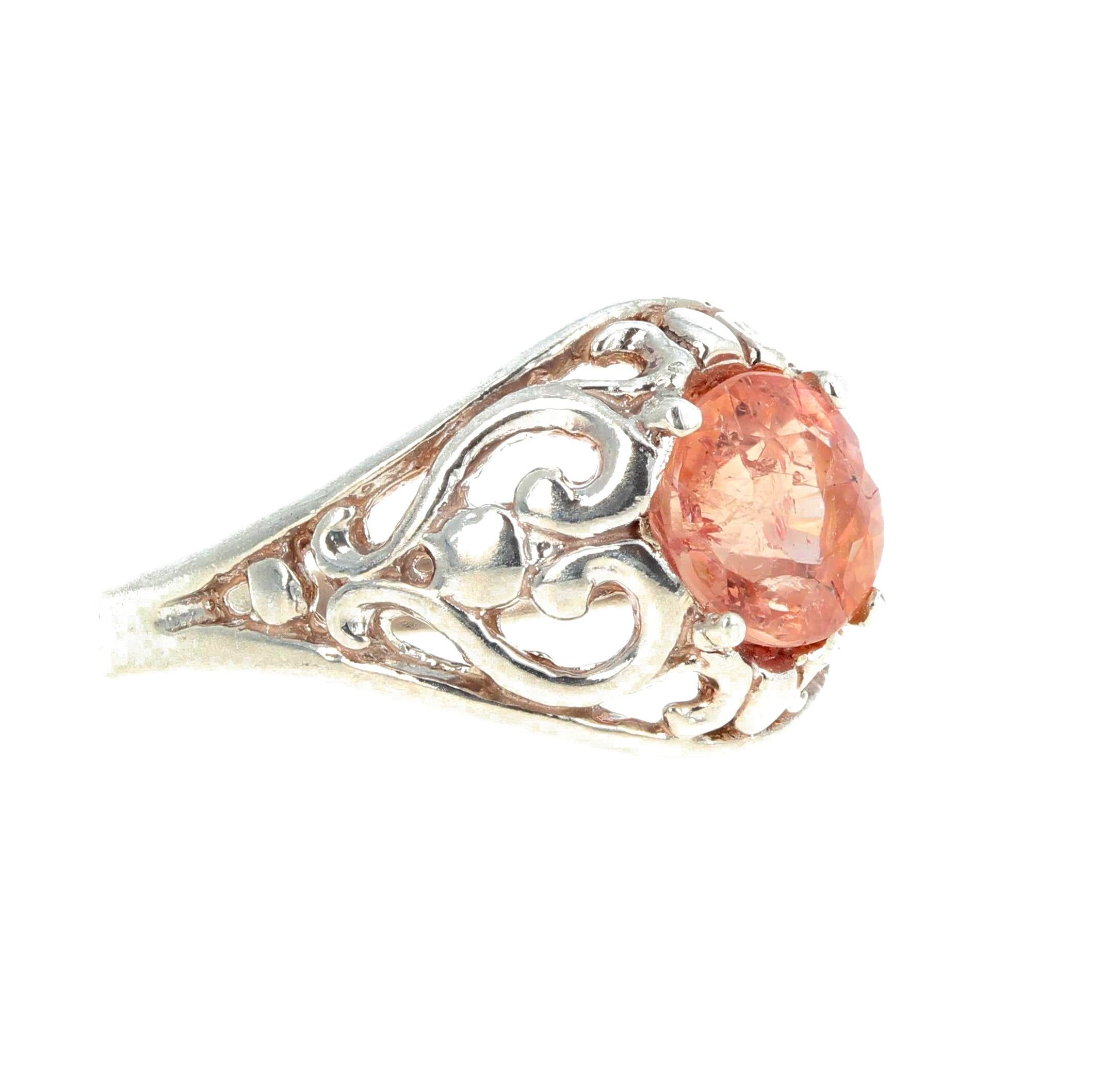 1.8 Carat Imperial Topaz Sterling Silver Ring 1