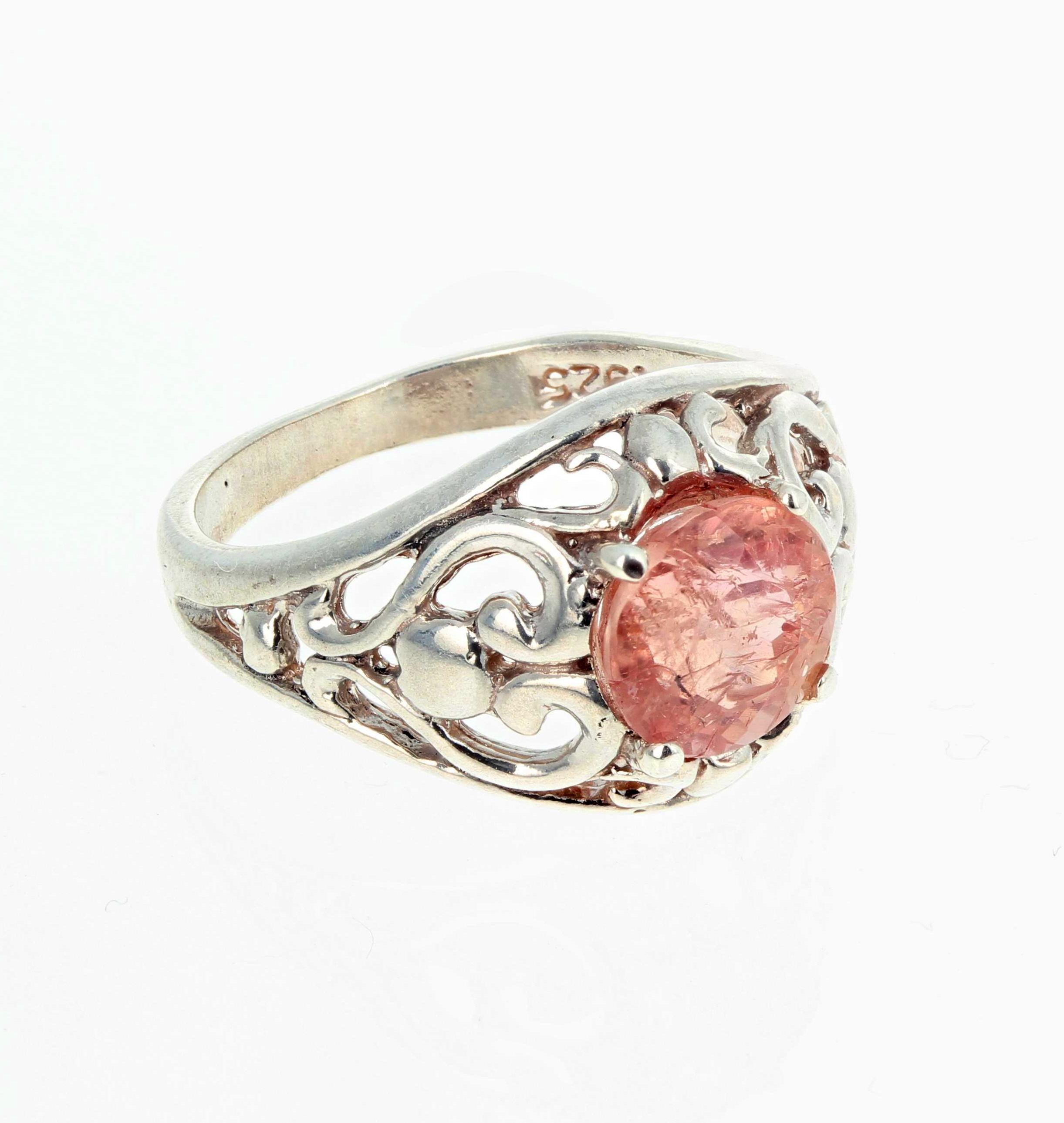 1.8 Carat Imperial Topaz Sterling Silver Ring 2