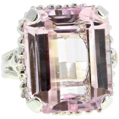 Gemjunky 18 Carat Kunzite Sterling Silver Ring