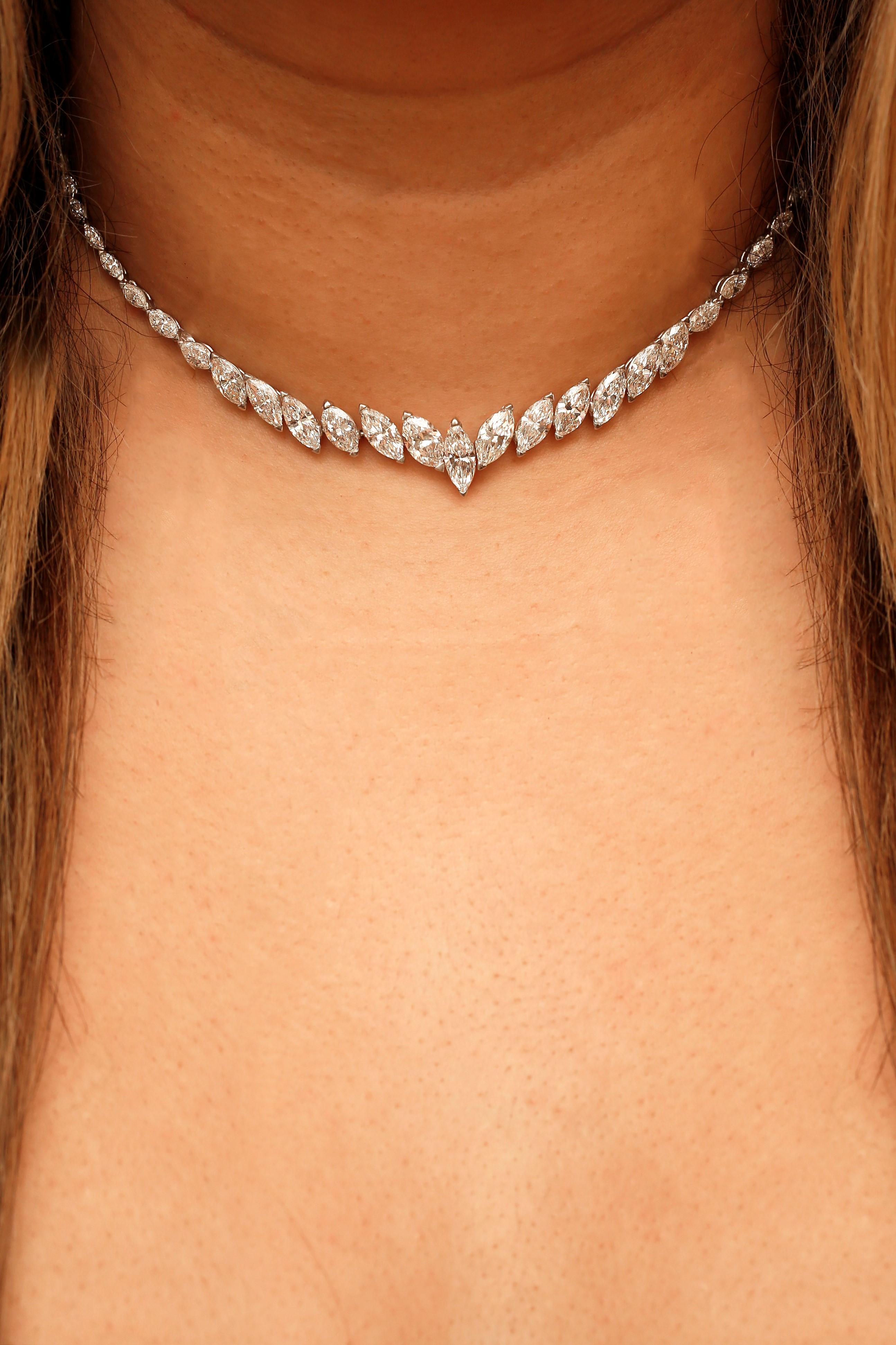 platinum diamond riviera necklace