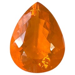 18 Carat Natural Fire Opal Pear, Fancy Opal, October Birthstone, Orange Gemstone