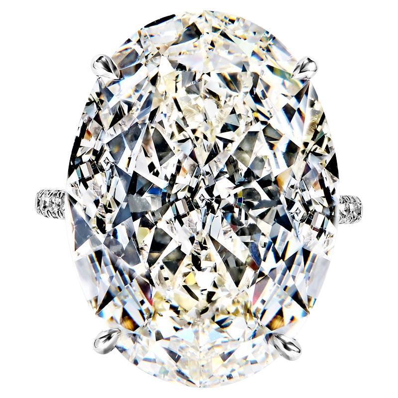17 Carat Oval Cut Diamond Engagement Ring GIA Certified K VS2