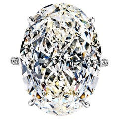 Bague de fiançailles avec diamant taille ovale de 17 carats certifié GIA K VS2