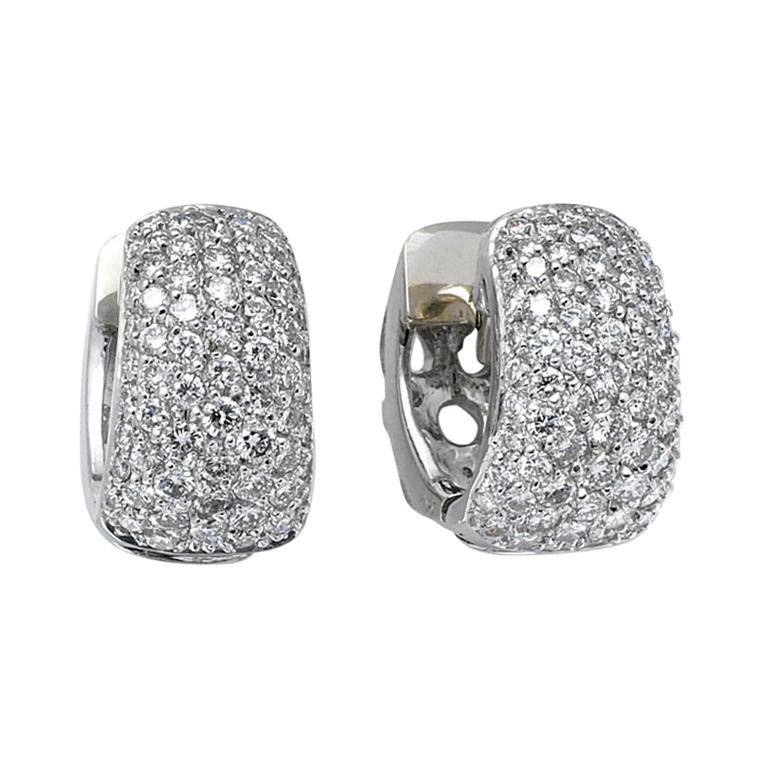Pendientes de diamantes con pavé de 1,8 quilates, oro, Ben Dannie en venta