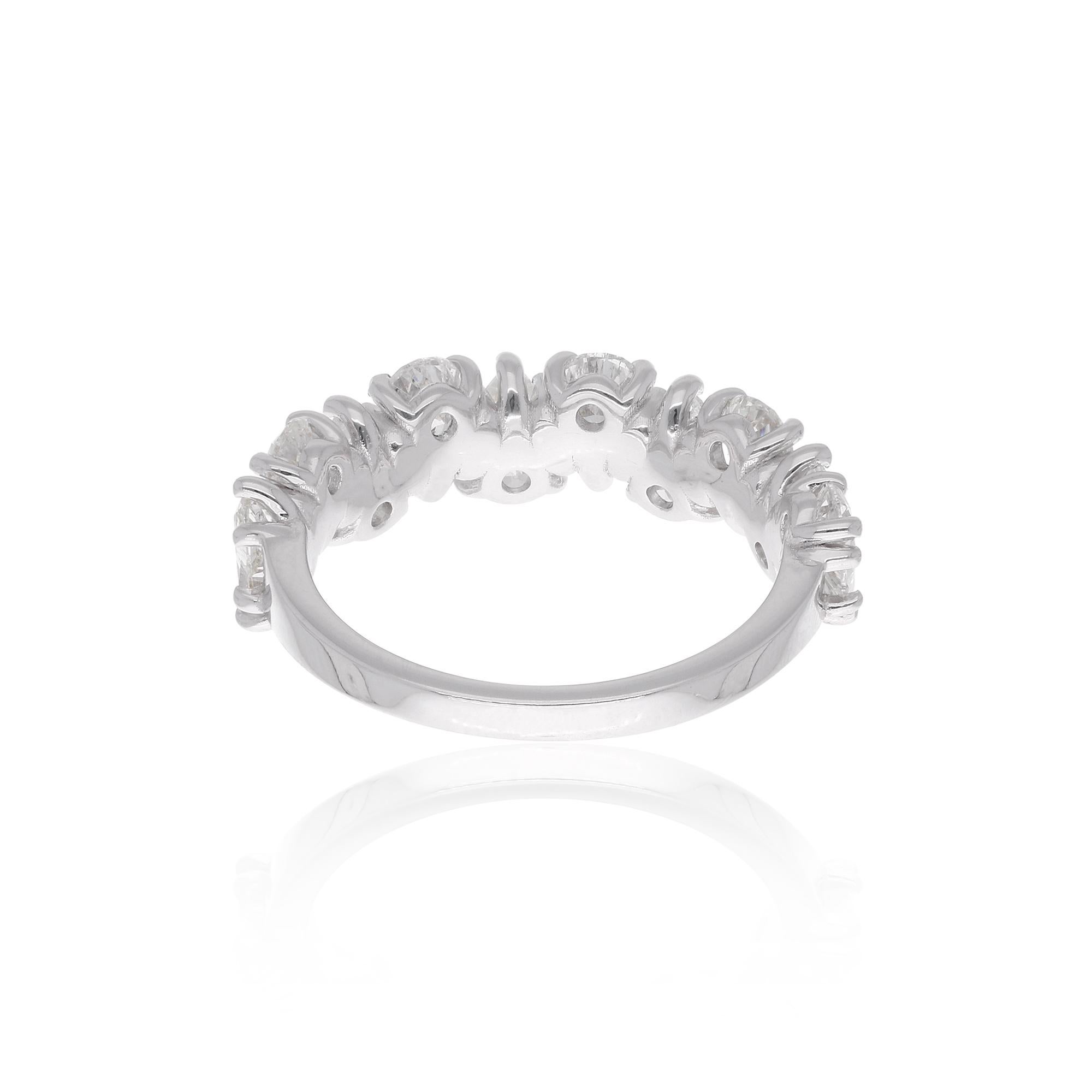 Modern 1.8 Carat Pear Shape Diamond Half Eternity Band Ring 18 Karat White Gold Jewelry For Sale