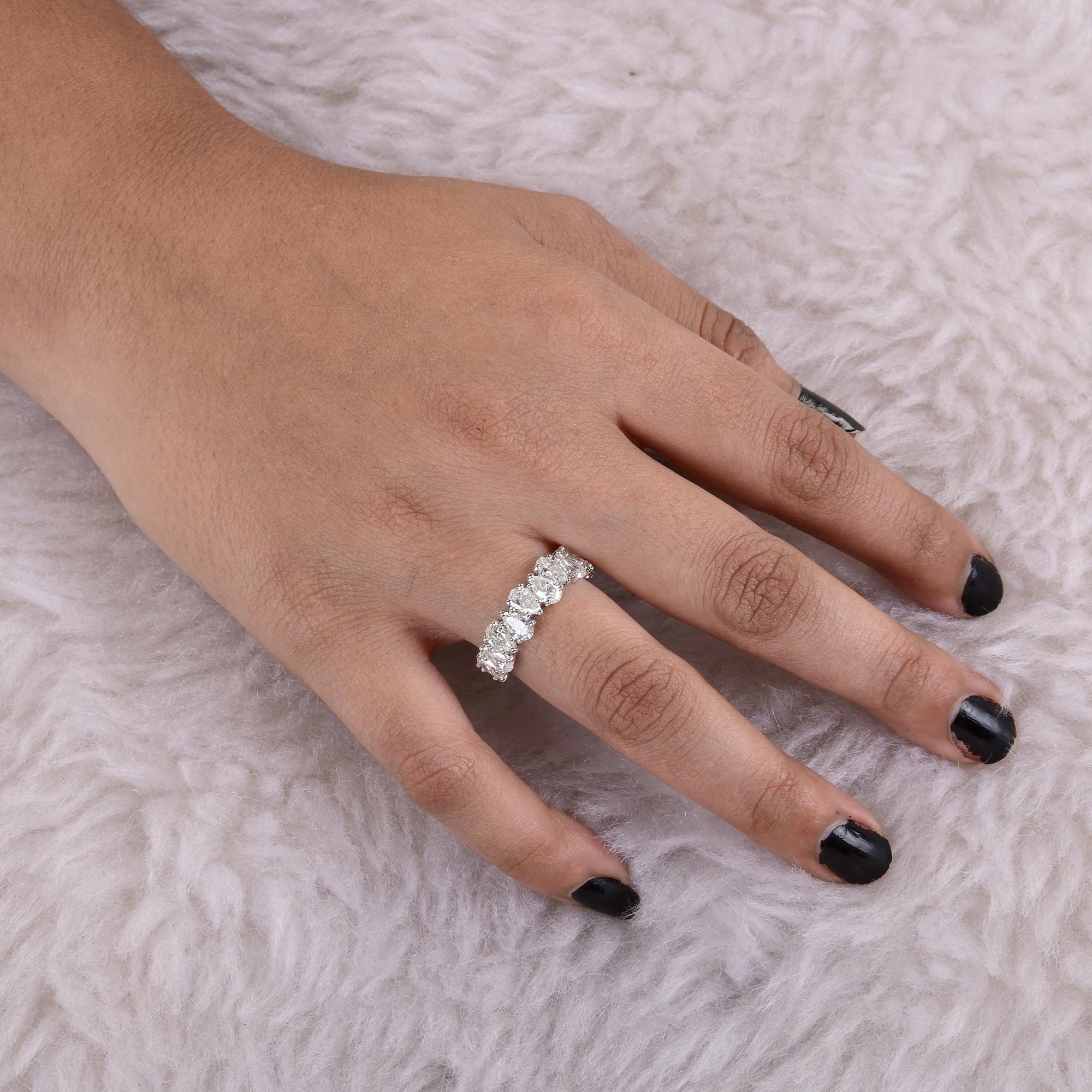 Women's 1.8 Carat Pear Shape Diamond Half Eternity Band Ring 18 Karat White Gold Jewelry For Sale