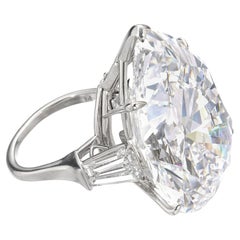 18 Carat Pear Statement Brilliant White / D color FL/IF Diamond Ring