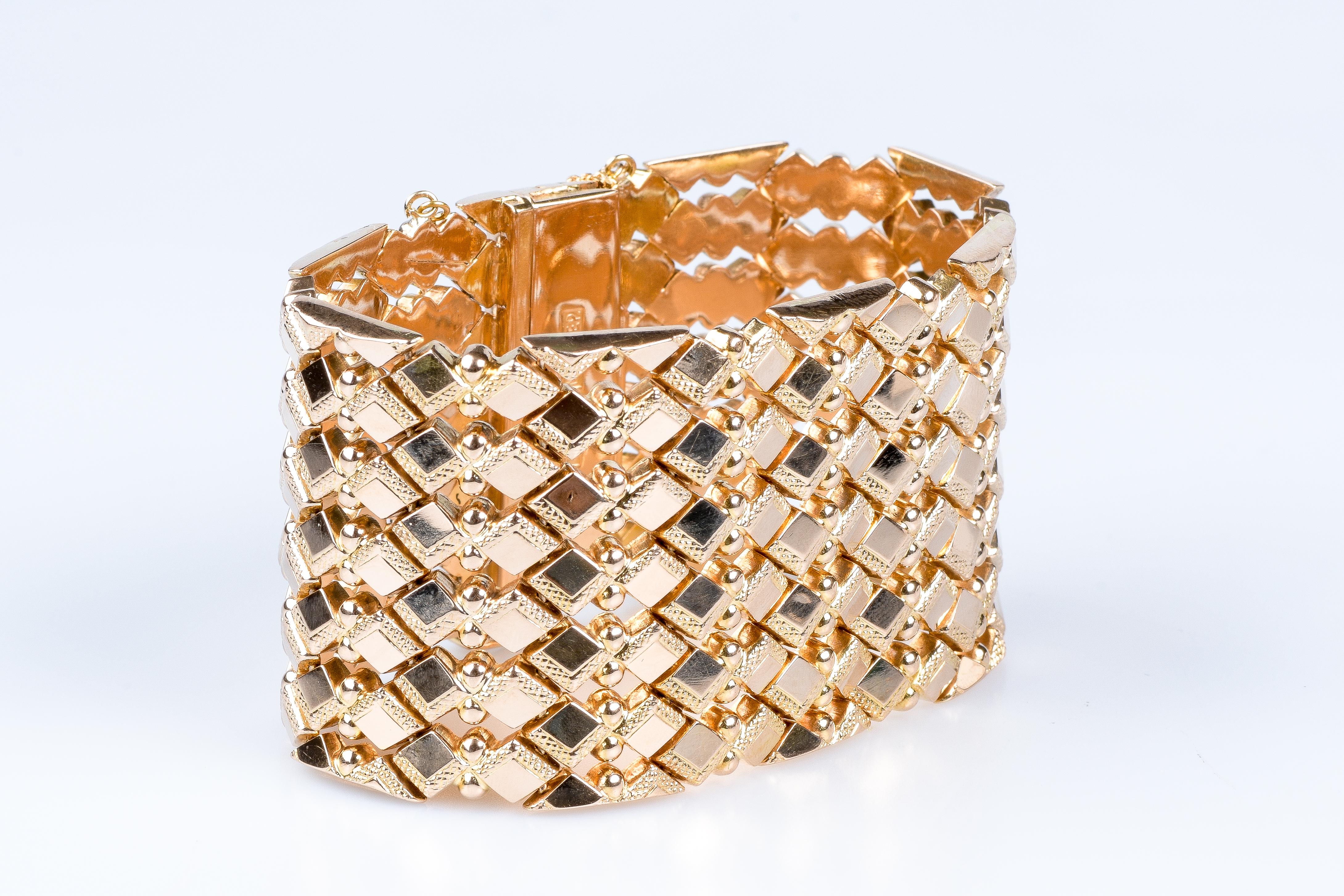 18 carat pink gold cuff bracelet 6