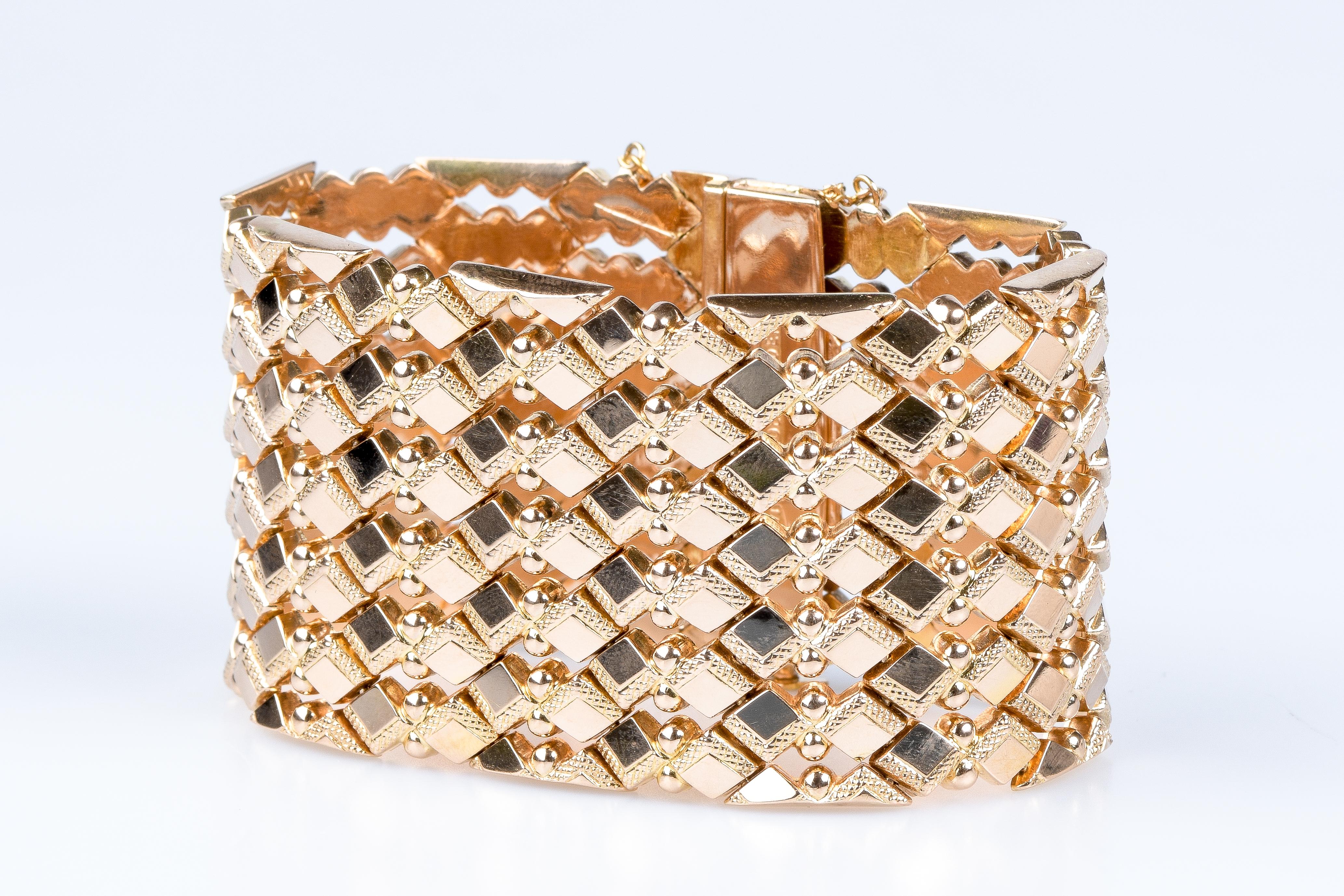 18 carat pink gold cuff bracelet 9