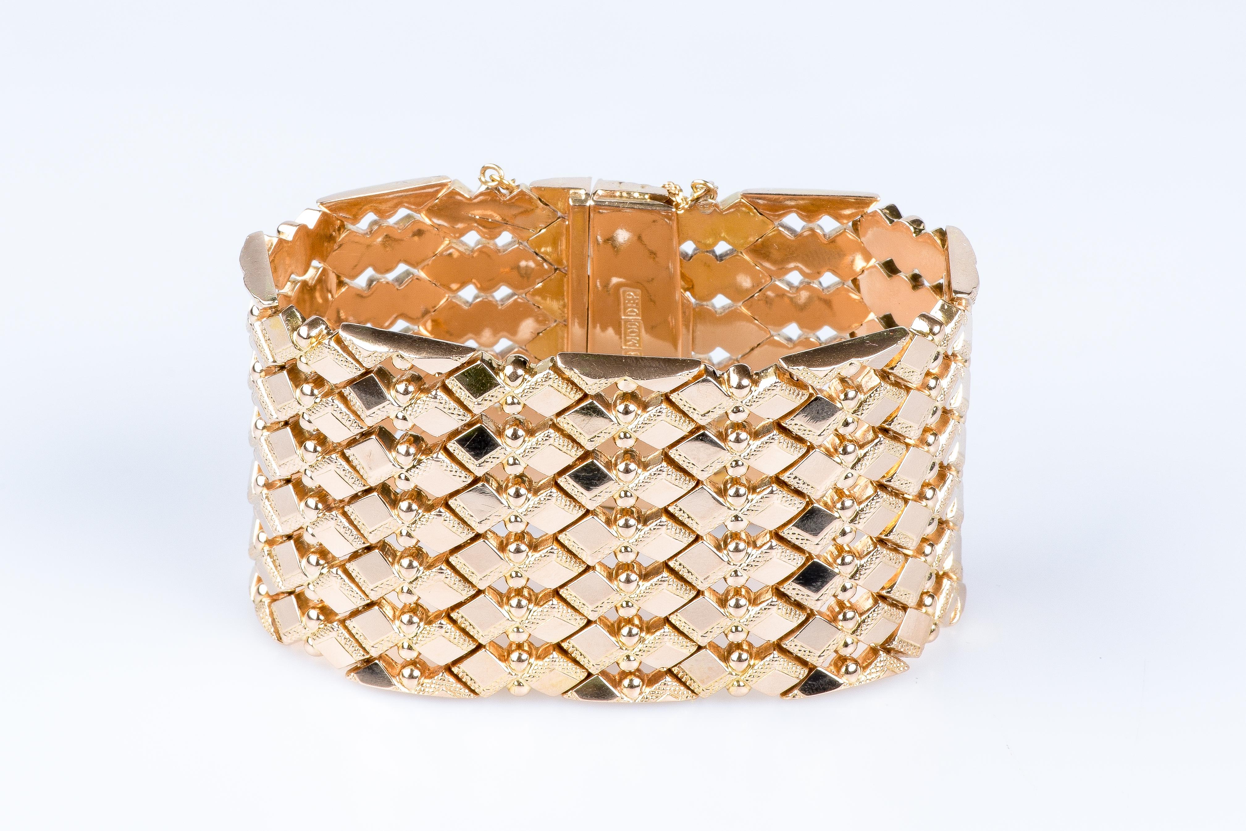 18 carat pink gold cuff bracelet 12