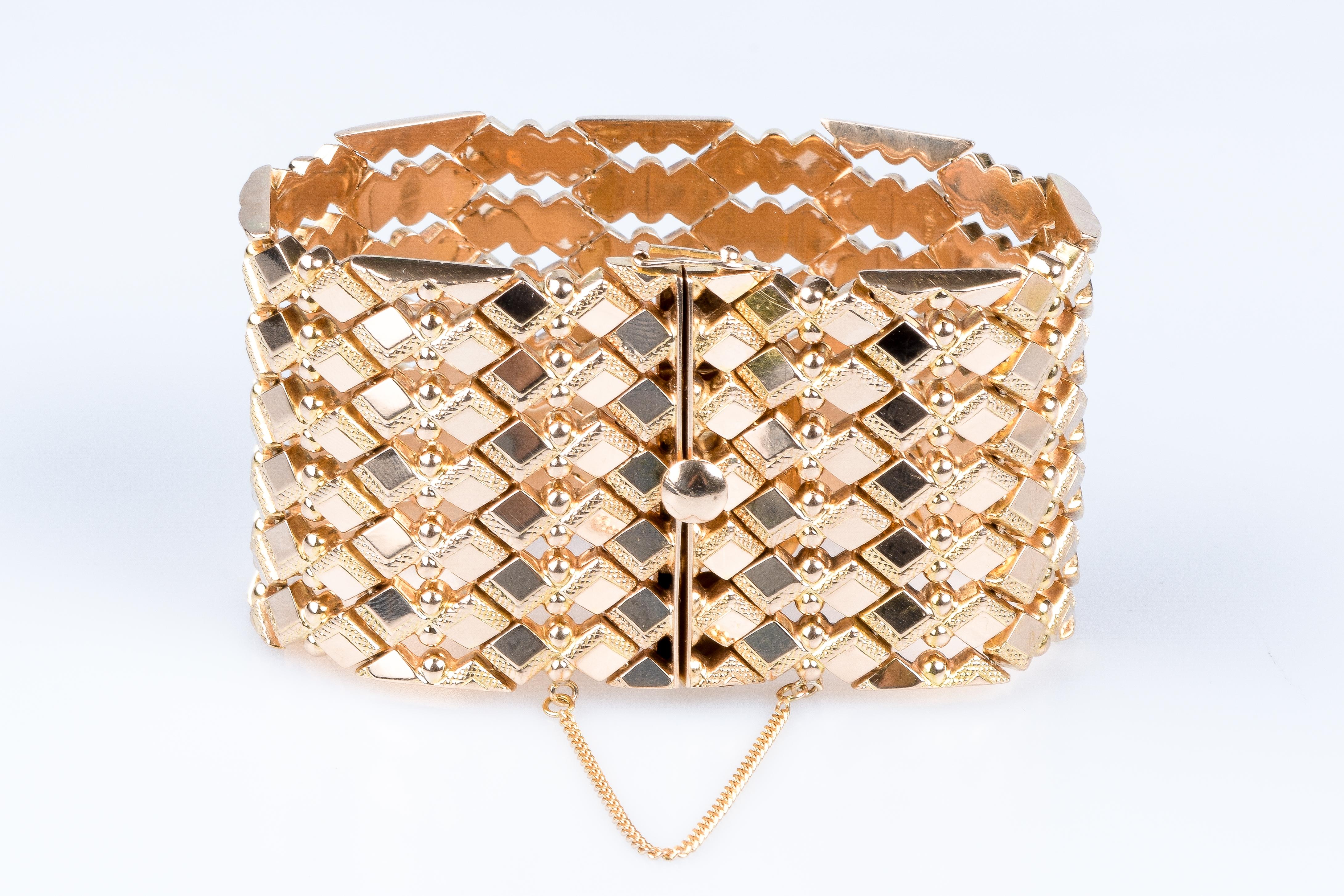 18 carat pink gold cuff bracelet 1