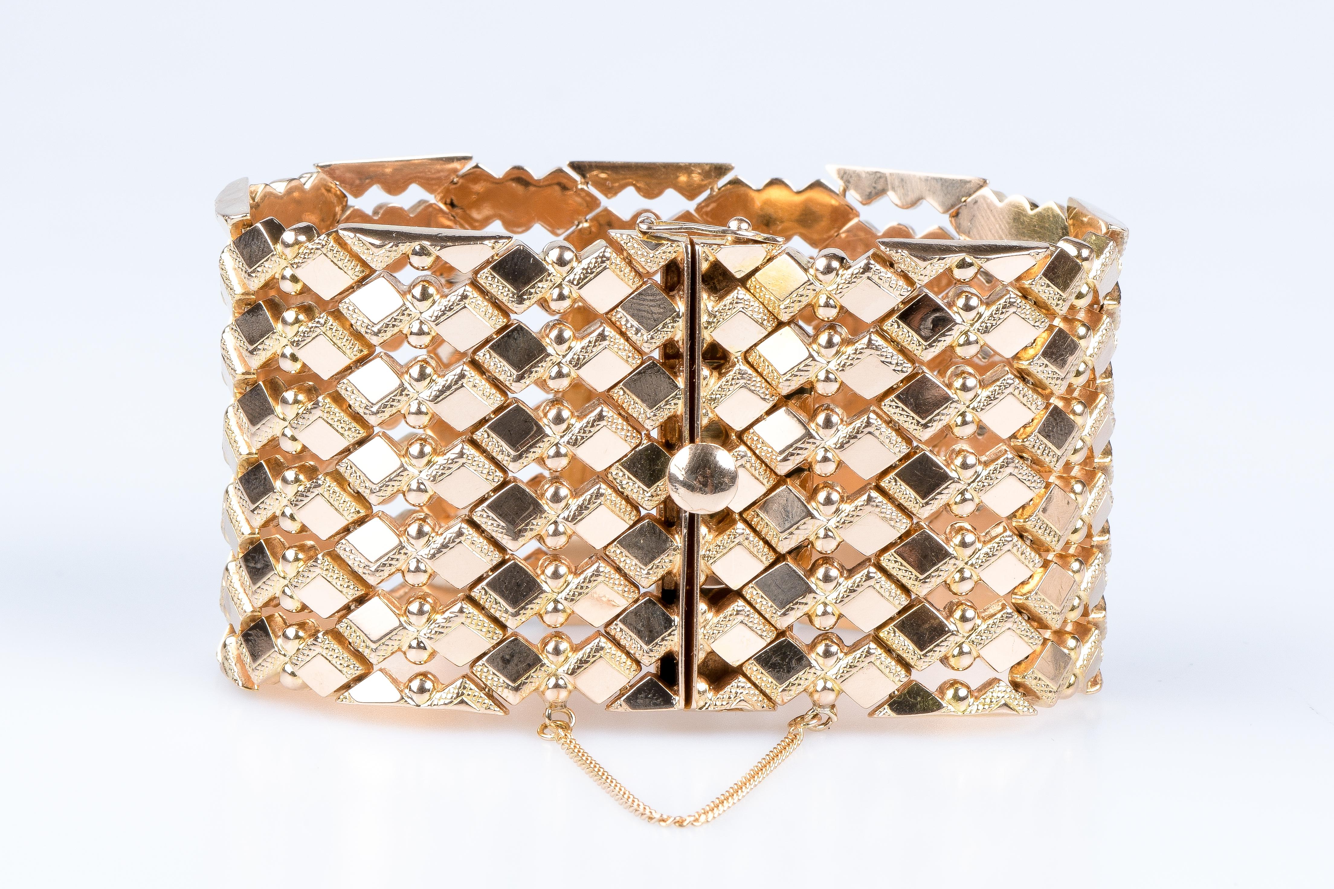 18 carat pink gold cuff bracelet 2