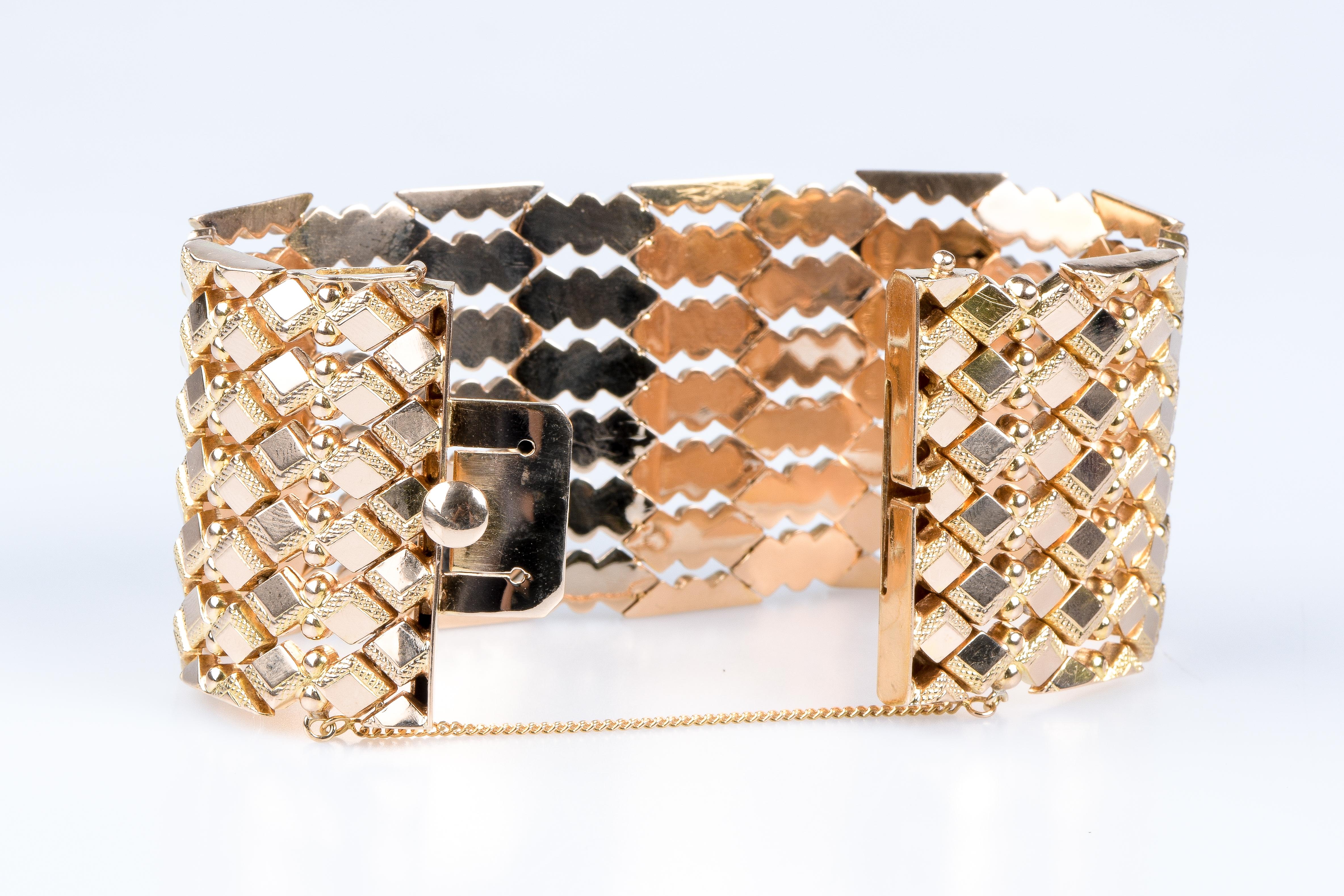 18 carat pink gold cuff bracelet 3