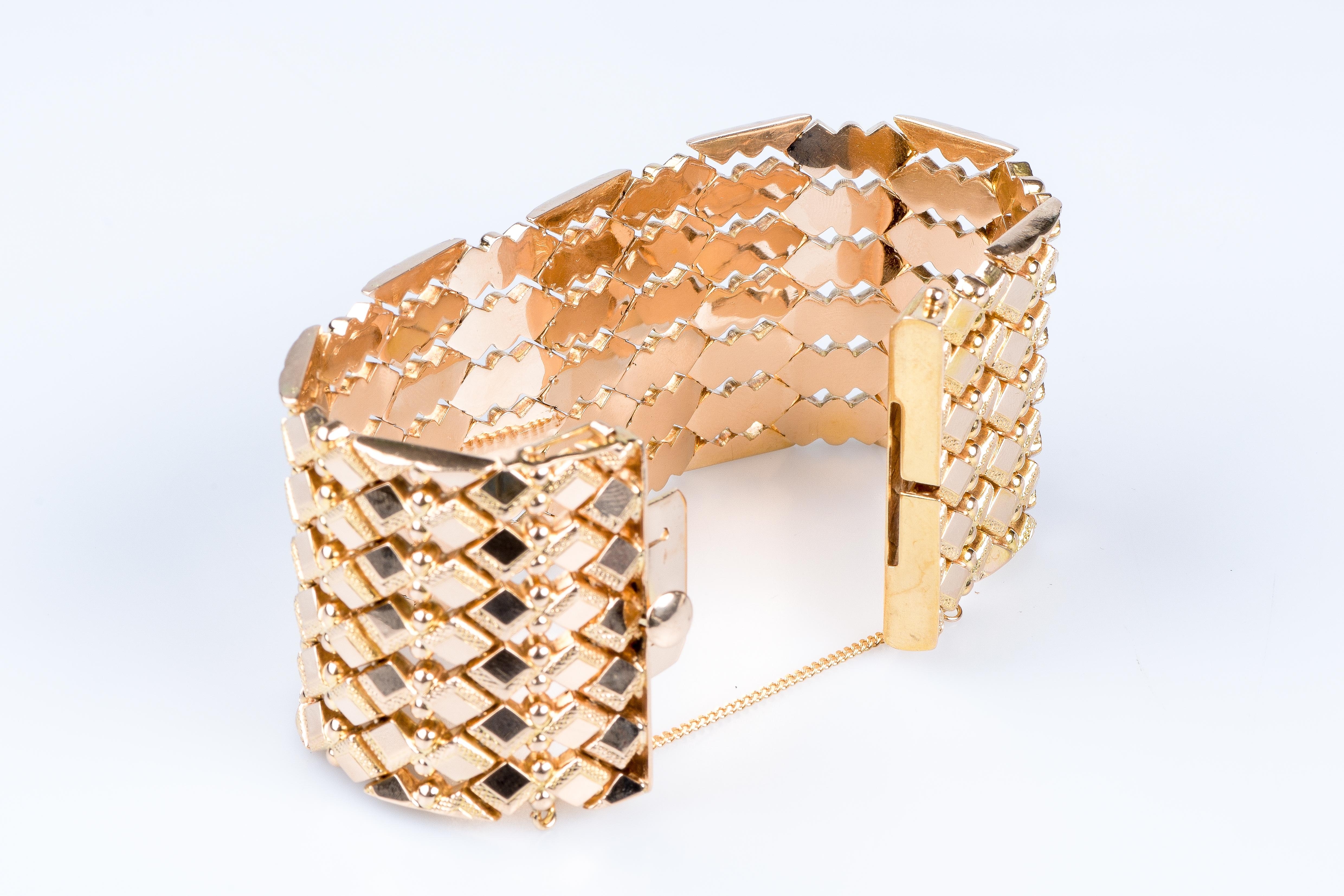18 carat pink gold cuff bracelet 4