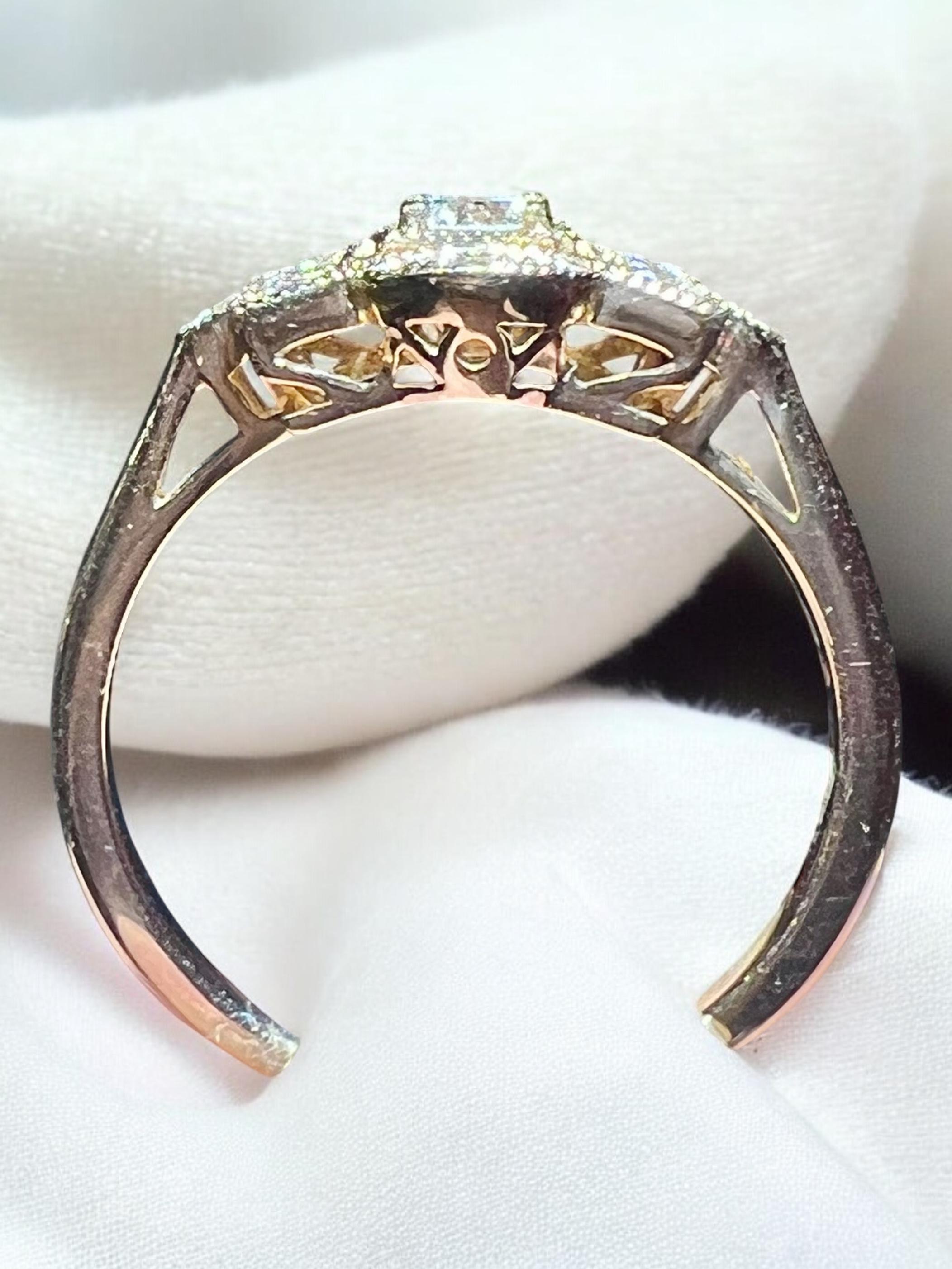 18 carat pink gold diamond pave ring For Sale 10