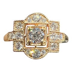 18 carat pink gold diamond pave ring