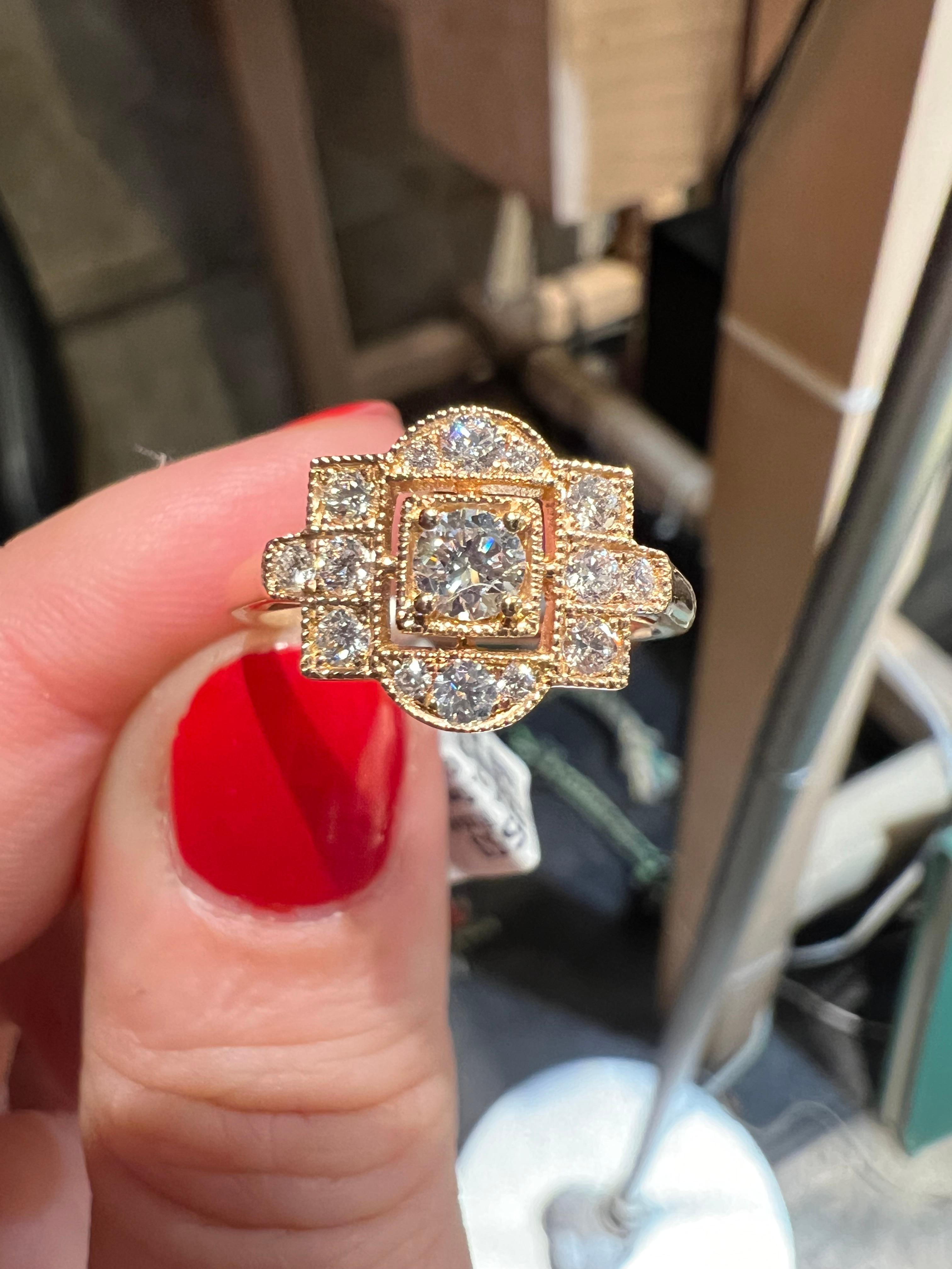 18 carat pink gold diamond pave ring For Sale 4