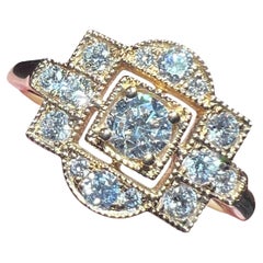 Anillo de oro rosa de 18 quilates con pavé de diamantes