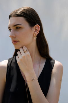 18 Carat Pink Gold Round Cut Diamonds Chain Bracelet