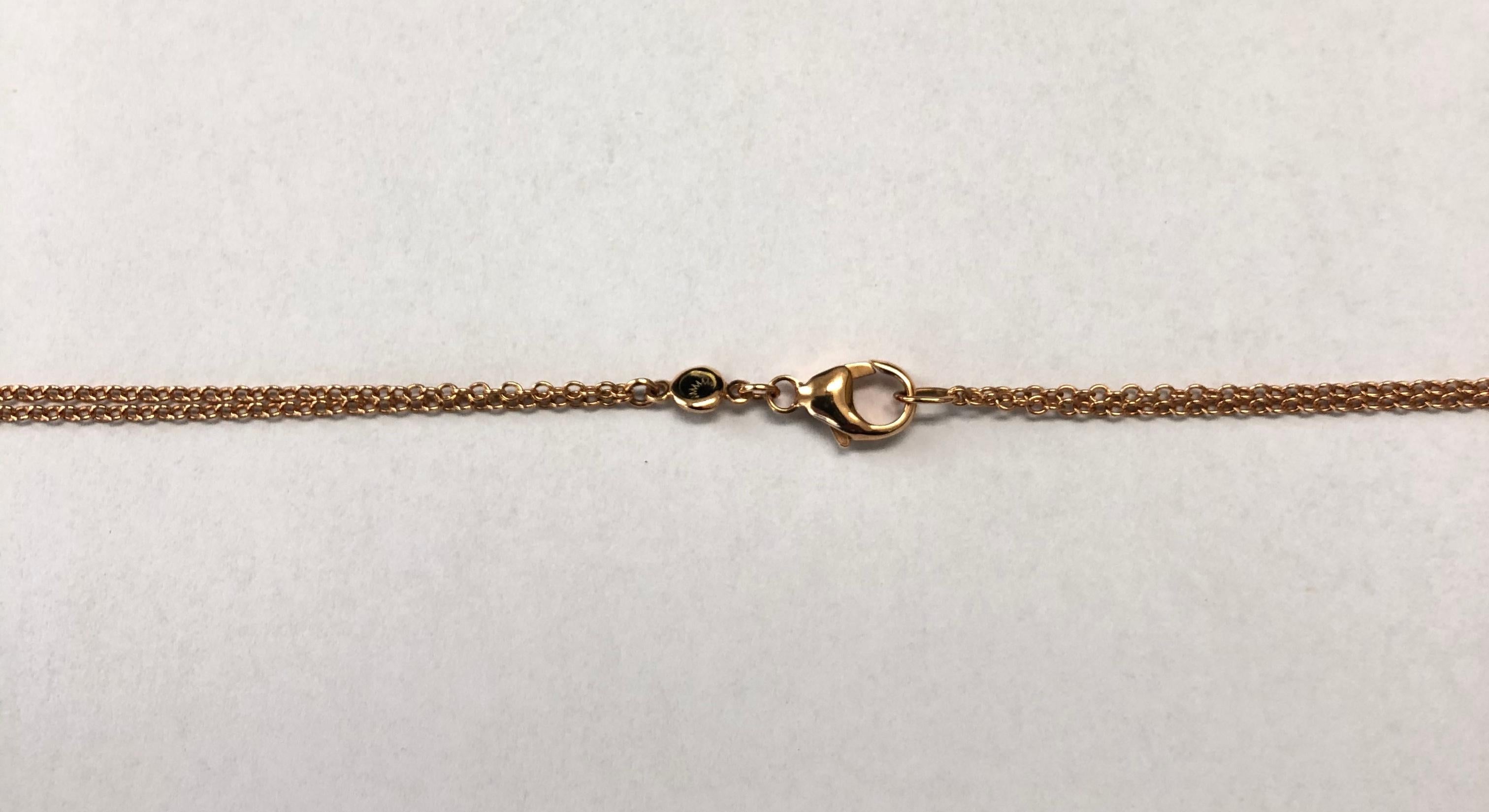 Women's 18 Carat Pink Gold Round Cut Diamonds Pendant Necklace For Sale