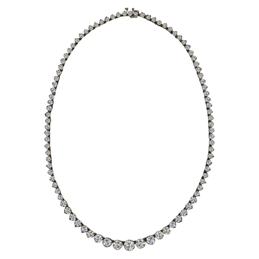 Collier Riviera 18 carats diamants ronds Or 18 carats
