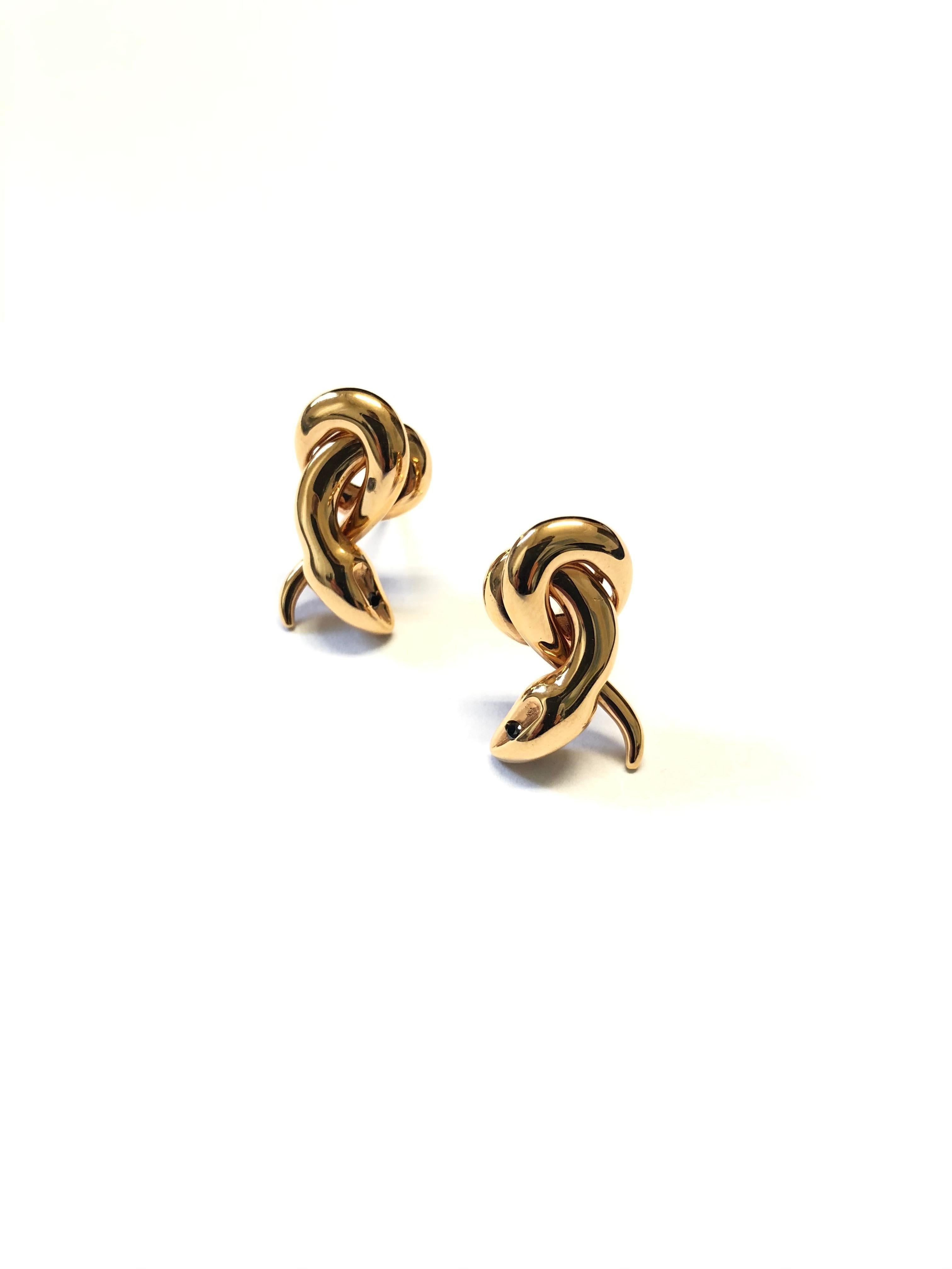 rose gold black diamond earrings